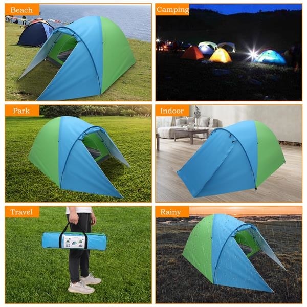 Cheap Goat Tents Double layers Camping Tents High Quality Outdoor Tents 3 4 Person Family Party Picnic Tent Waterproof Instant Cabin Beach Tents   